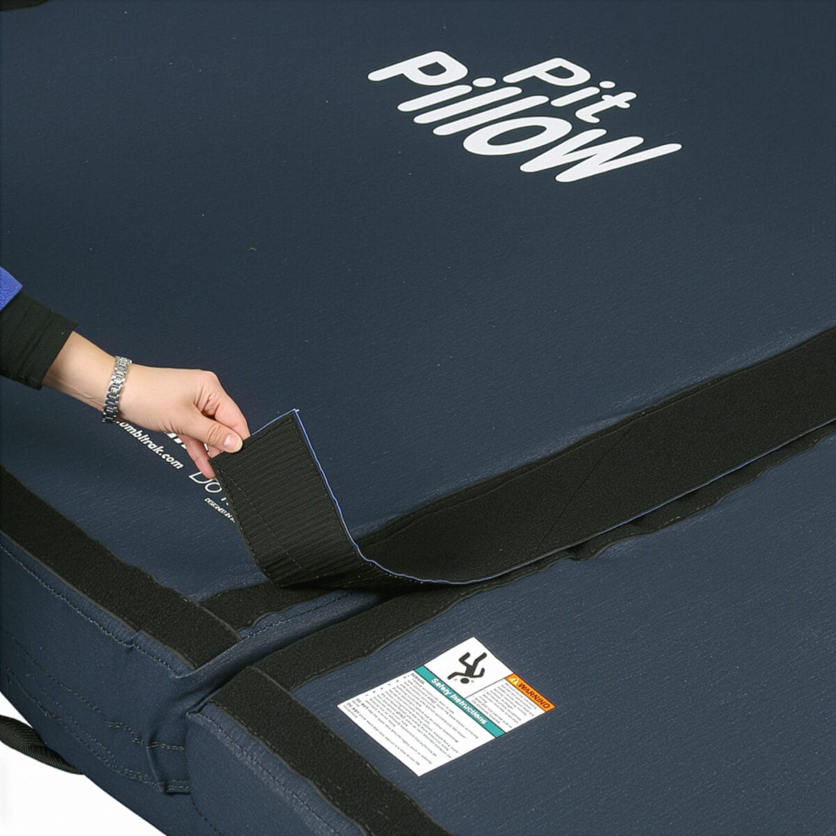 A photo of two Pit Pillows joined together with Velcro.